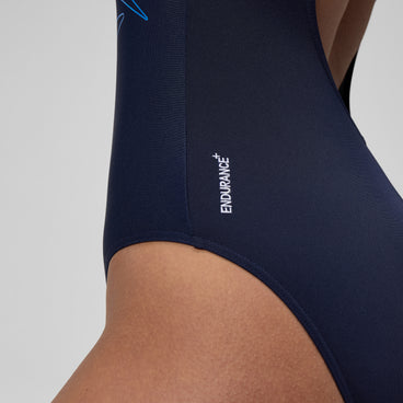 Women's Hyperboom Placement Muscleback Swimsuit Navy/Blue