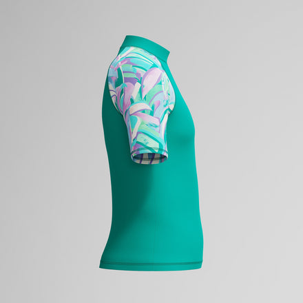 Girls Short Sleeve Rashguard Turquoise