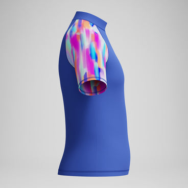 Girls' Printed Short Sleeve Sun Top Blue/Pink