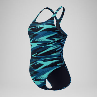 Women's HyberBoom Allover Medalist Swimsuit DarkTeal/Green