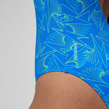 Women's Hyperboom Medalist Allover Print Swimsuit Blue