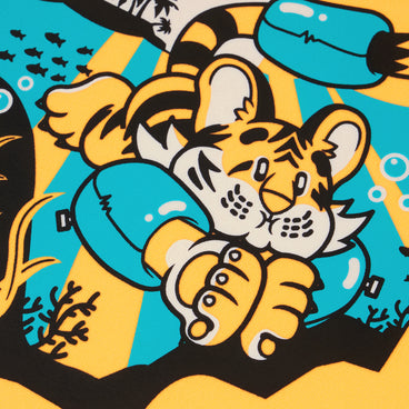 Infant Learn to Swim Aanadi Bengali Tiger Cub Float Vest Orange