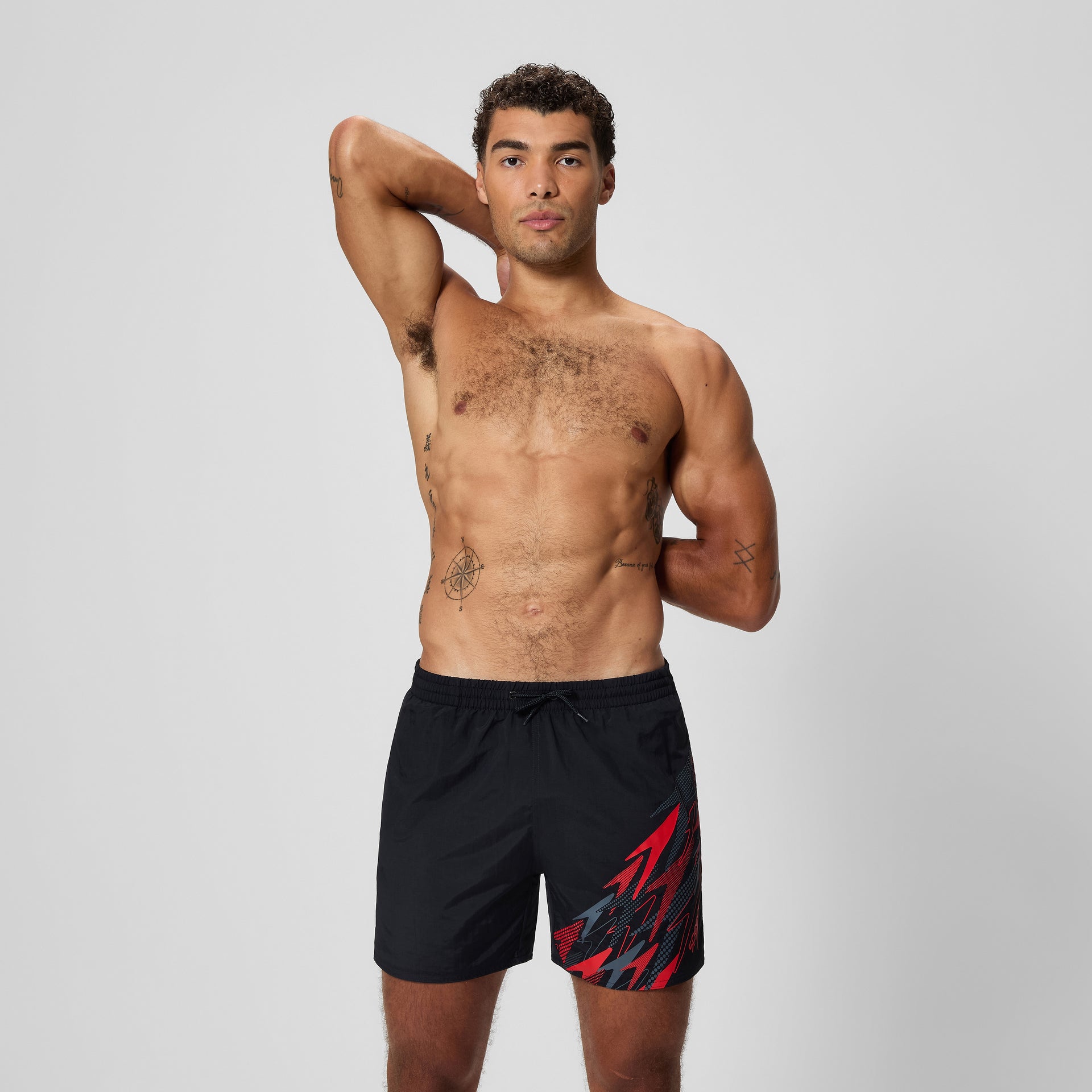 Medley Logo Swim Shorts Black Red