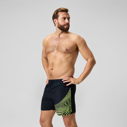 Men's HyperBoom Splice Swim Shorts Black/Yellow