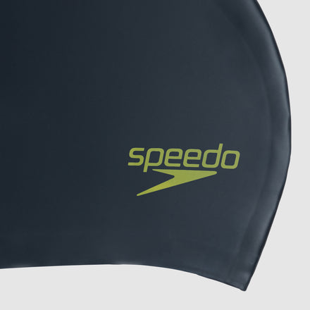 Junior Long Hair Silicone Cap Black/Green