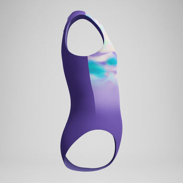 Girls Printed Hydrasuit Purple/Green