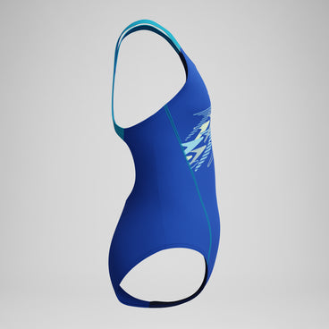 Girls Medley Logo Medalist Swimsuit Blue/Blue