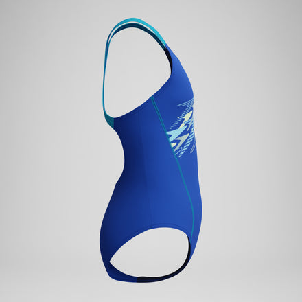 Girls Medley Logo Medalist Swimsuit Blue/Blue