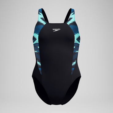 Women's HyberBoom Splice Muscleback Swimsuit DarkTeal/Green
