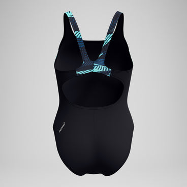 Women's HyberBoom Splice Muscleback Swimsuit DarkTeal/Green