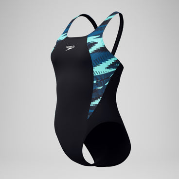 Women's HyberBoom Splice Muscleback Swimsuit DarkTeal/Green