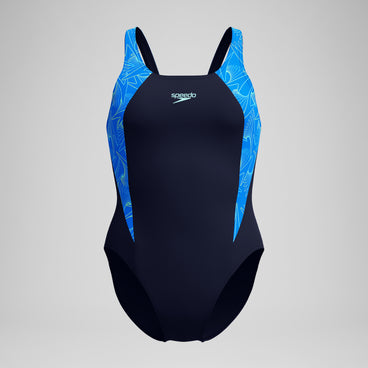 Women's Hyperboom Splice Muscleback Swimsuit Navy/Blue