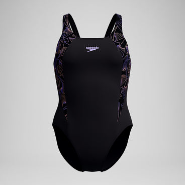Women's Hyperboom Splice Muscleback Swimsuit Black/Peach