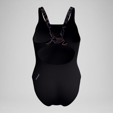 Women's Hyperboom Splice Muscleback Swimsuit Black/Peach