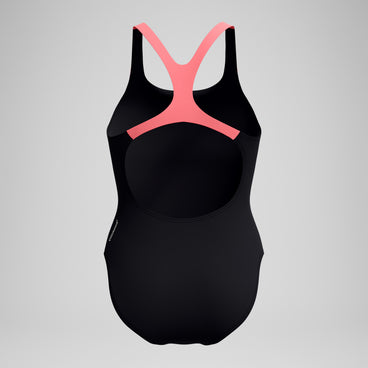 Women's Medley Logo Swimsuit Black/Coral