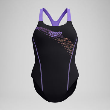 Women's Medley Logo Swimsuit Black/Peach