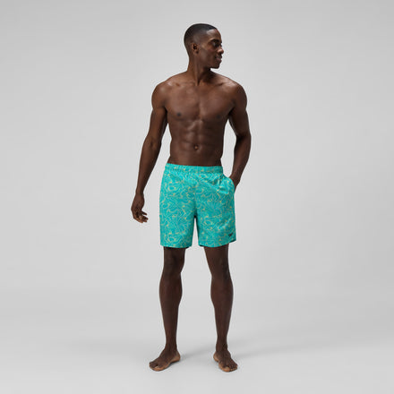 Men's Xpress Lite Allover Swim Shorts Turquoise