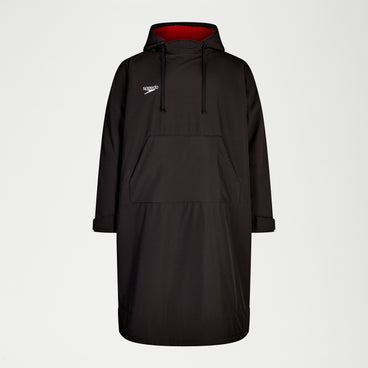 Adult Long Sleeve Poncho Black/Red