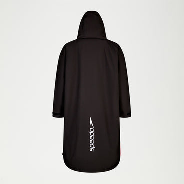 Adult Long Sleeve Poncho Black/Red