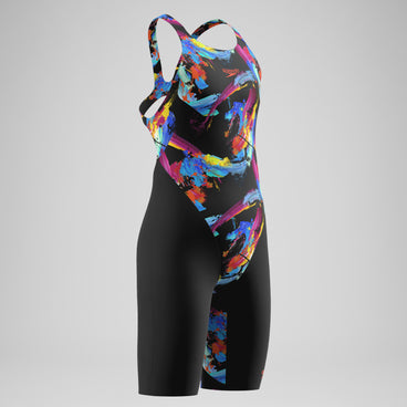 Girls Fastskin Endurance+ Max Printed Openback Kneeskin Black/Red