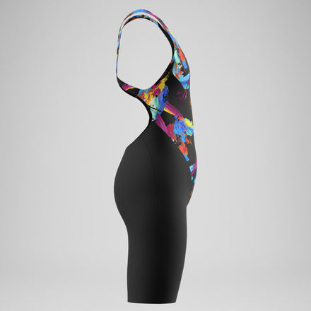 Girls Fastskin Endurance+ Max Printed Openback Kneeskin Black/Red