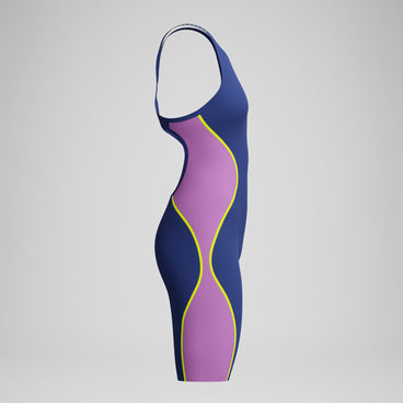 Women's Fastskin LZR Pure Intent 2.0 Openback Kneeskin Navy/Pink/Yellow