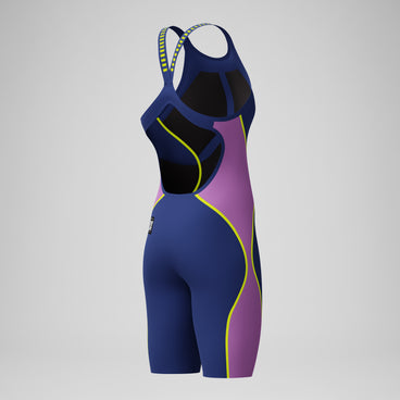 Women's Fastskin LZR Pure Intent 2.0 Openback Kneeskin Navy/Pink/Yellow