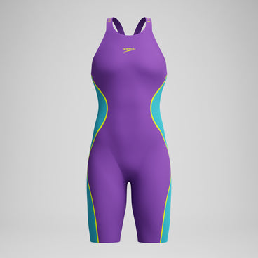 Women's Fastskin LZR Pure Intent 2.0 Openback Kneeskin Purple/Blue
