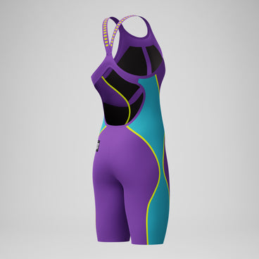 Women's Fastskin LZR Pure Intent 2.0 Openback Kneeskin Purple/Blue