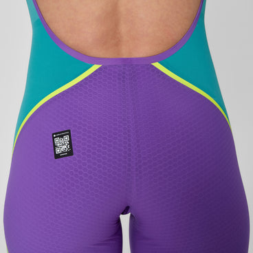 Women's Fastskin LZR Pure Intent 2.0 Openback Kneeskin Purple/Blue