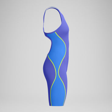 Women's Fastskin LZR Pure Intent 2.0 Openback Kneeskin Blue/Yellow