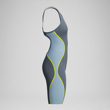Women's Fastskin LZR Pure Intent 2.0 Openback Kneeskin Grey/Blue
