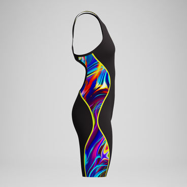 Women's Fastskin LZR Pure Intent 2.0 Openback Kneeskin Black/Yellow
