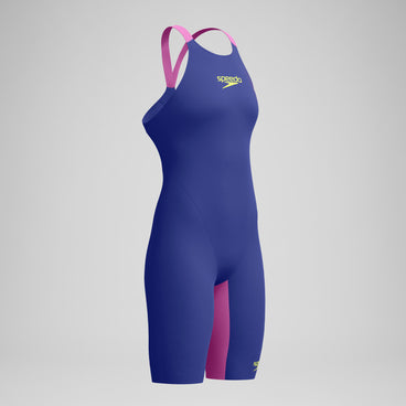 Women's Fastskin LZR Pure Valor 2.0 Openback Kneeskin Navy/Purple