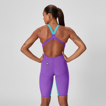 Women's Fastskin LZR Pure Valor 2.0 Openback Kneeskin Purple/Blue