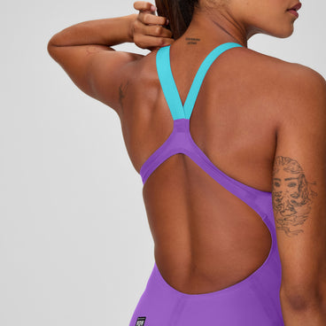 Women's Fastskin LZR Pure Valor 2.0 Openback Kneeskin Purple/Blue