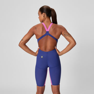 Women's Fastskin LZR Pure Valor 2.0 Openback Kneeskin Blue/Pink