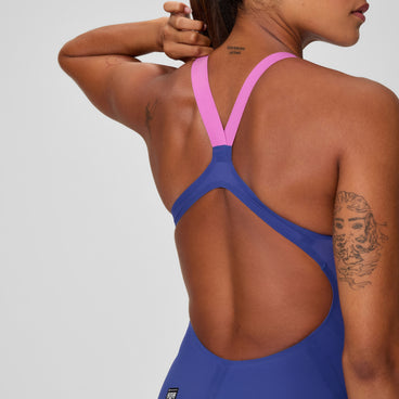 Women's Fastskin LZR Pure Valor 2.0 Openback Kneeskin Blue/Pink
