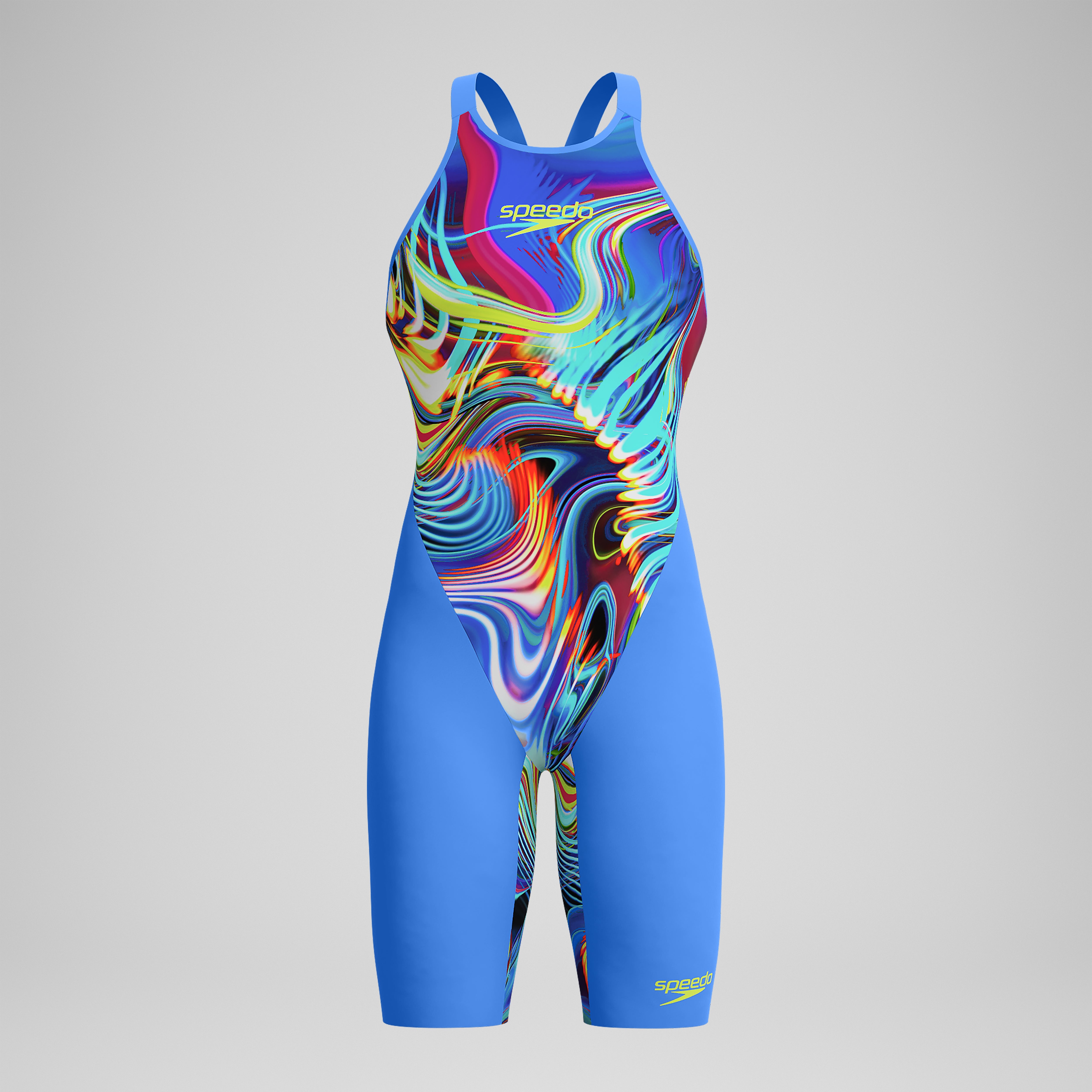 Women's Fastskin LZR Pure Valor 2.0 Openback Kneeskin Blue/Pink