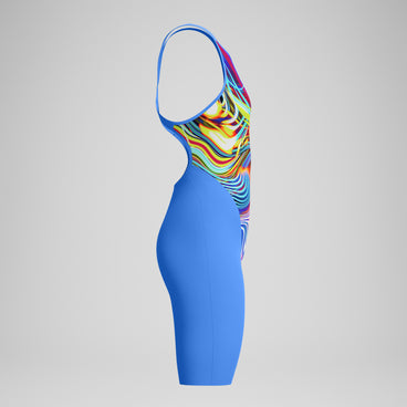 Women's Fastskin LZR Pure Valor 2.0 Openback Kneeskin Blue/Pink