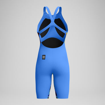 Women's Fastskin LZR Pure Valor 2.0 Openback Kneeskin Blue/Pink