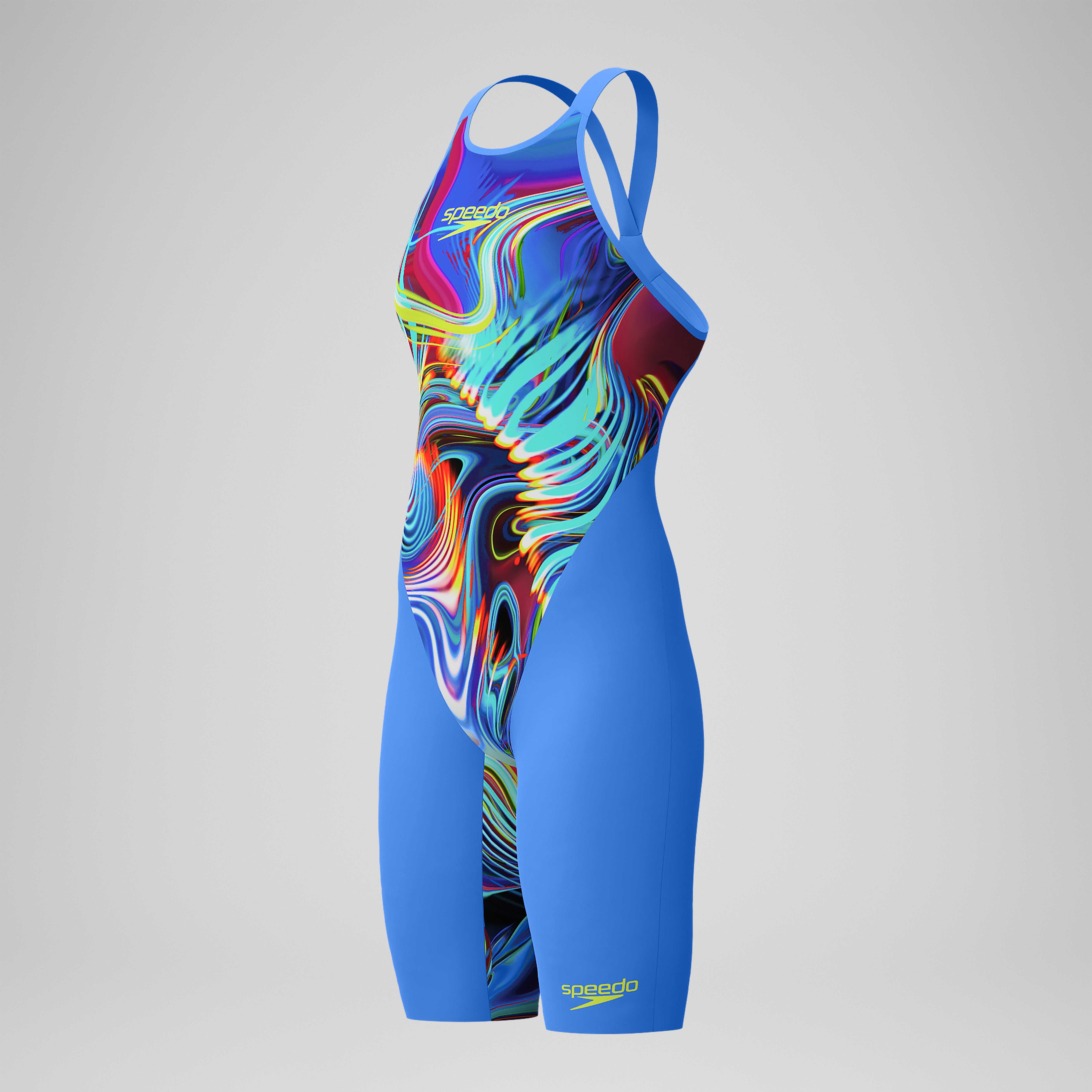 Women's Fastskin LZR Pure Valor 2.0 Openback Kneeskin Blue/Pink