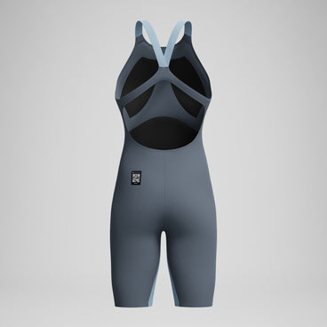 Women's Fastskin LZR Pure Valor 2.0 Openback Kneeskin Grey/Blue