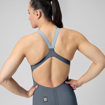 Women's Fastskin LZR Pure Valor 2.0 Openback Kneeskin Grey/Blue