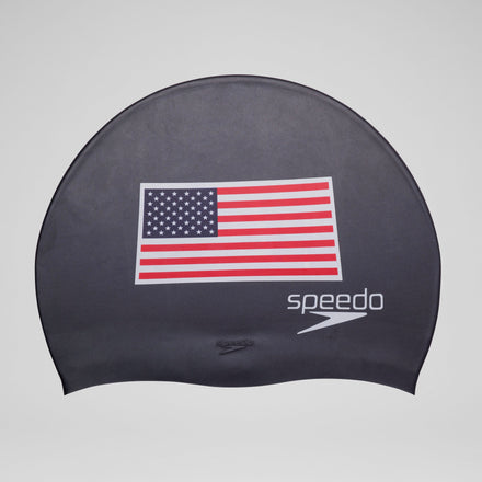 Adult USA Flag Silicone Cap Black