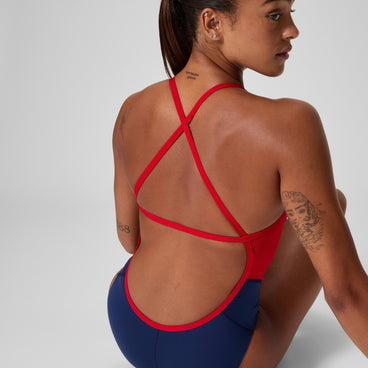 Women's Spark Splice Crossback One Piece Navy