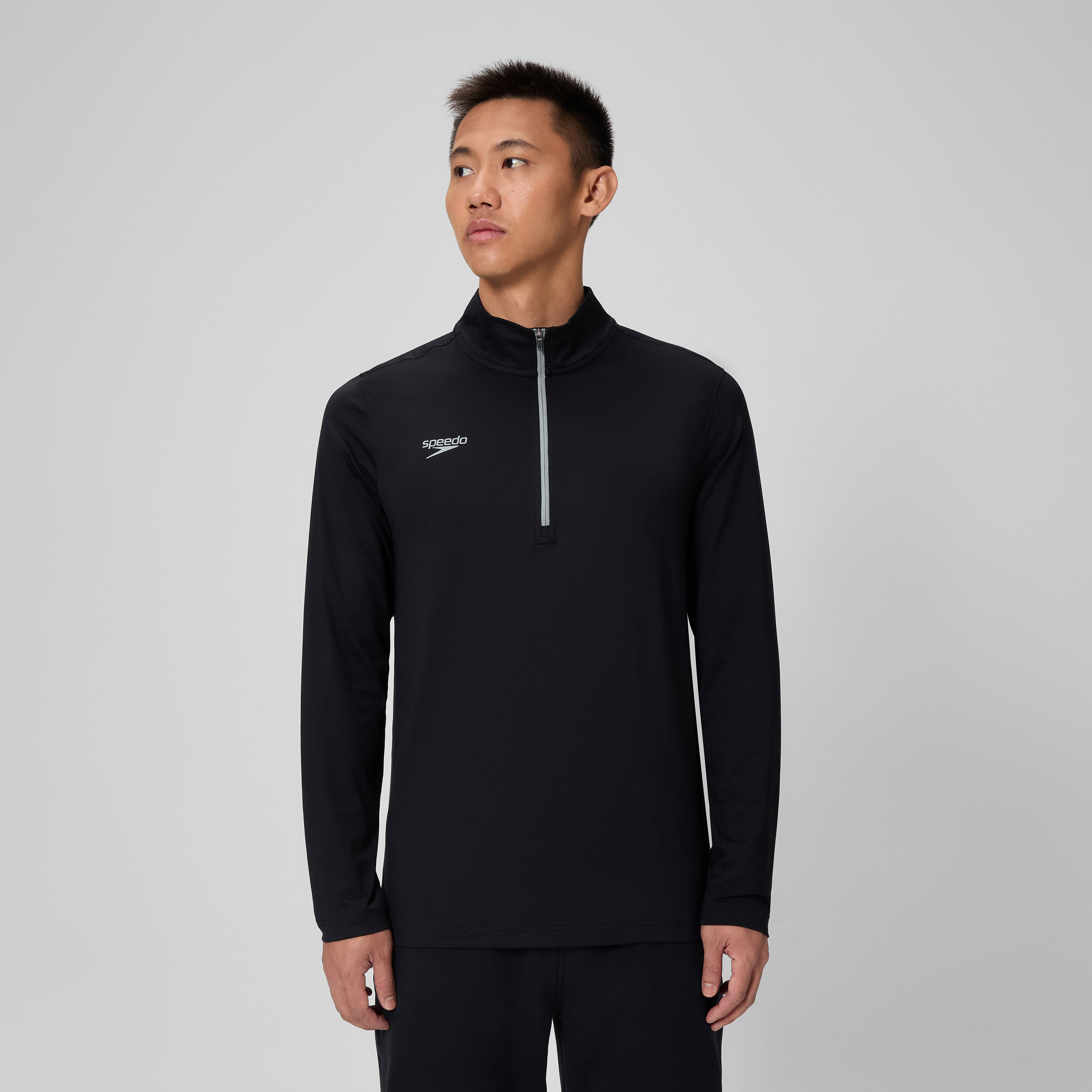 Adult Unisex Long Sleeve 1/4 Zip Team Black | Speedo