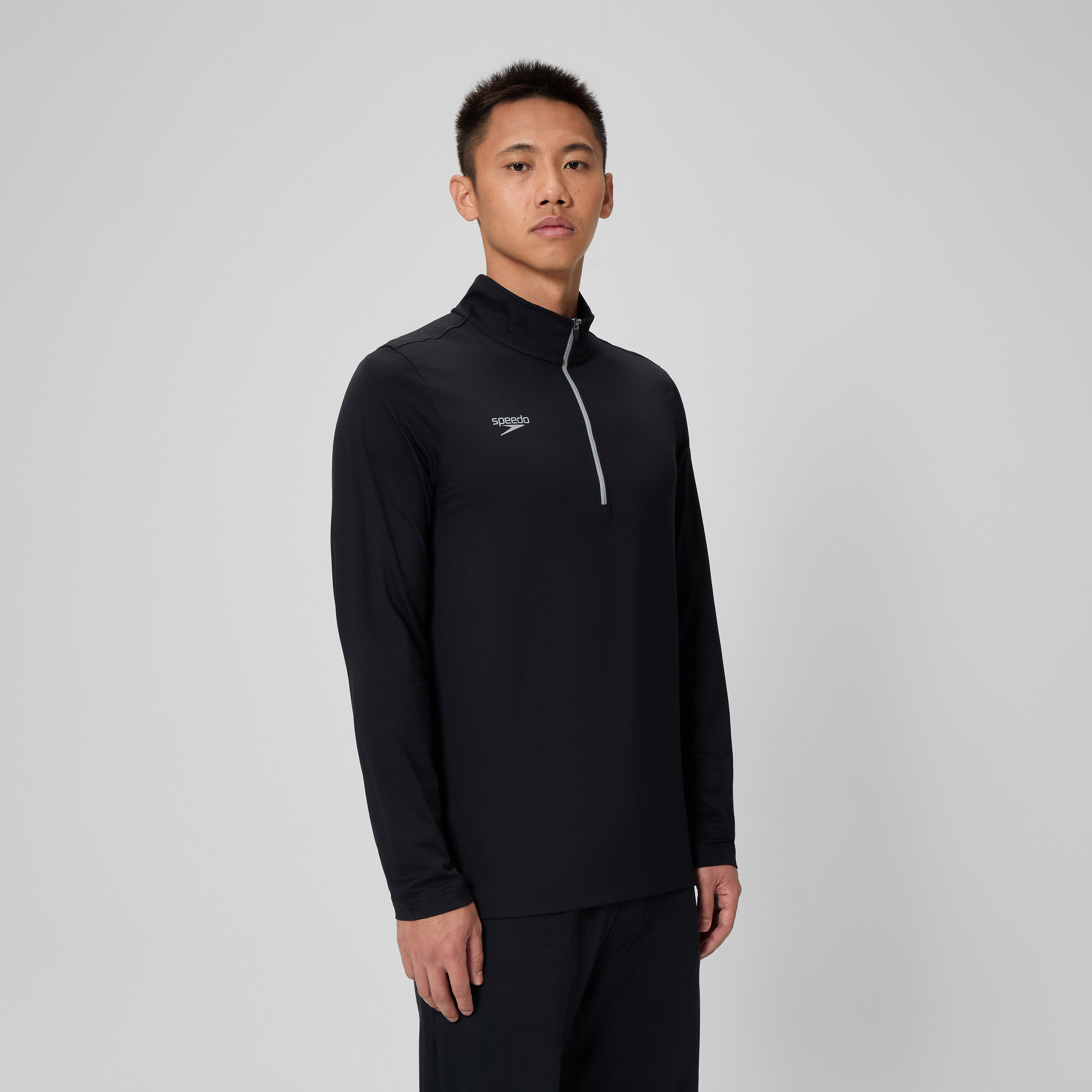 Adult Unisex Long Sleeve 1/4 Zip Team Black | Speedo