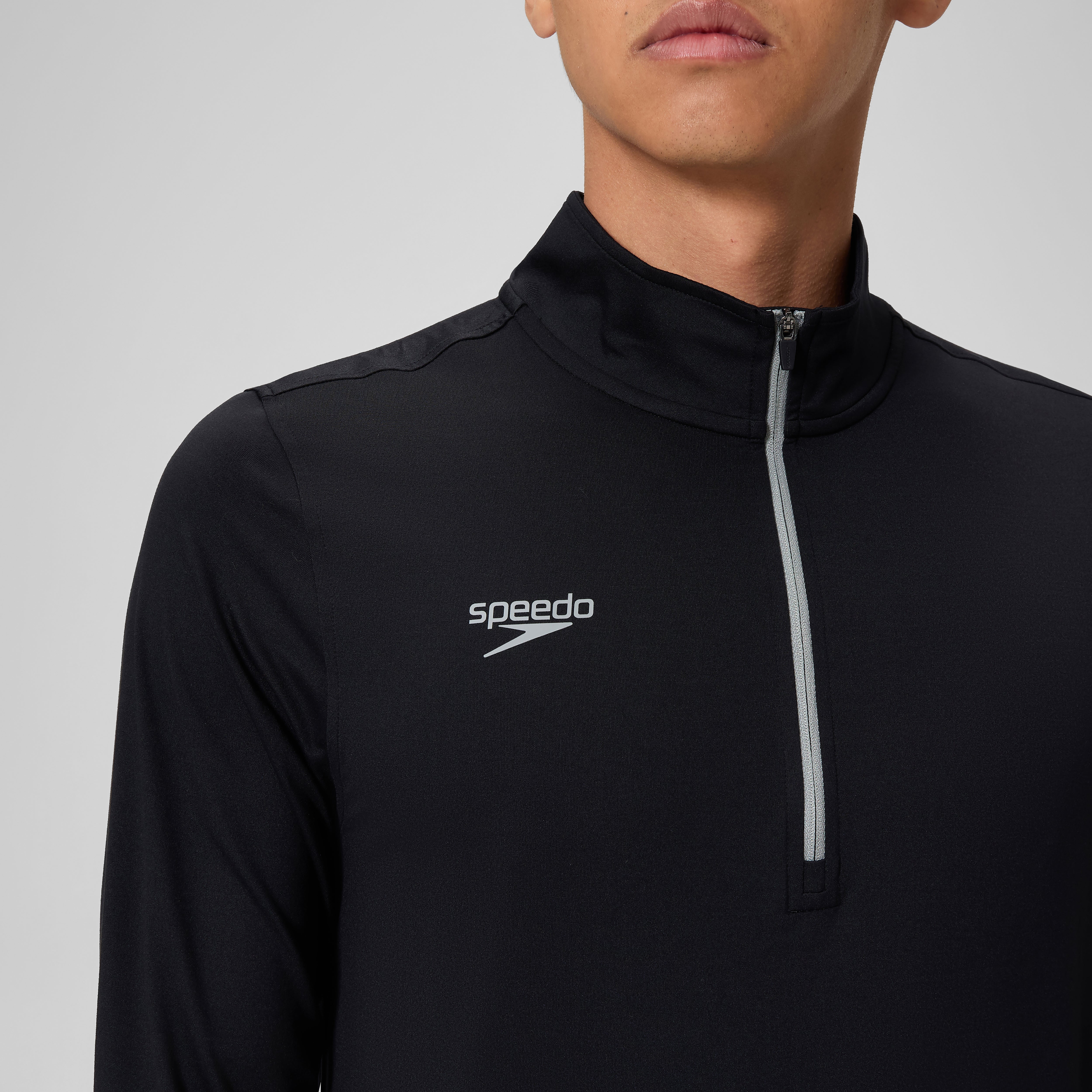 Adult Unisex Long Sleeve 1/4 Zip Team Black | Speedo