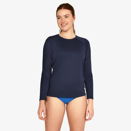 Women's Long Sleeve Swim Tee Navy